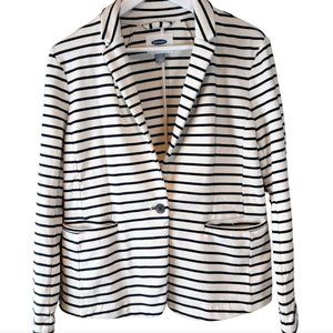 Classic Striped Knit Blazer for Women XXL